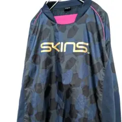 SKINS ネイビー 長袖ピステ
