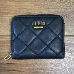 GUESS ブラック 二つ折り財布 キルティング