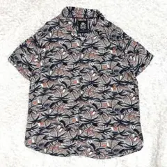 オープンカラー　アロハシャツ　パームツリー　ボタニカル　レーヨンシャツ　柄シャツ