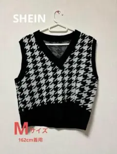 千鳥柄ベスト SHEIN 黒 白 セット売り