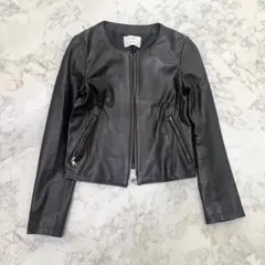 STUDIOUS ステュディオス　レザージャケット　シングル　ブラック