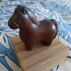 備前焼　馬の置物 茶色 約8cm