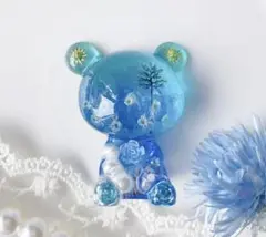 【高品質】(再販2)ネモフィラくまちゃんオルゴナイト