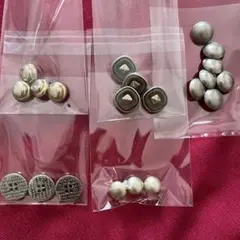 金属製ボタン 4個セット シルバー ゴールド