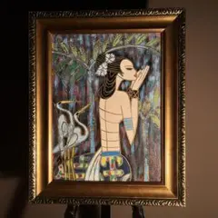 手書き油絵 オリエンタルレディ 絵画 インテリア 油彩画
