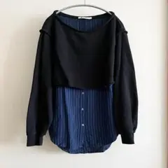 美品★T by Alexander Wang 異素材MIX レイヤードトップス