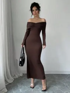ロングワンピース オフショル