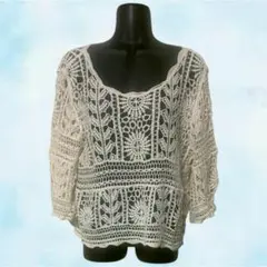 adapt retailing　アダプトリテイリング　ニット　ベージュ　ブラウス
