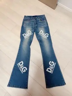 レア! Du0026G フレア デニム フレアパンツ ロゴ