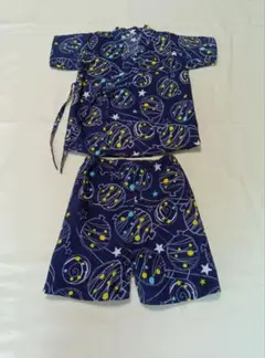 ベビー 甚平 上下セット ネイビー　９５cm