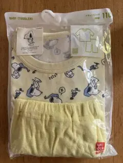 【 新品 】 PEANUTS スヌーピー ドライパジャマ 110 クリーム色　黄
