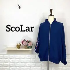 Scolar★ジャンパー ブルゾン シースルー 花 蝶々 刺繍 個性的 アウター