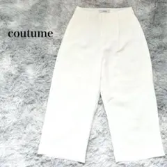 良品 ハイウエストタックワイドパンツ ストレッチ 白 シンプル オールシーズン