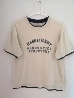 STAFFA　バイカラー半袖Tシャツ　ベージュ　Lサイズ