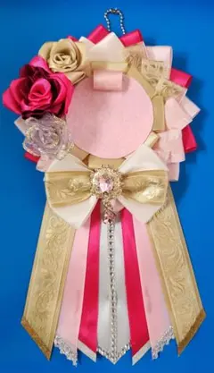 (6)痛ロゼット　ピンク　ゴールド　ハンドメイド