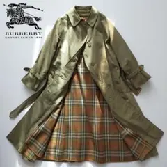OLD BURBERRY イングランド製 バルカマーン カーキ 希少ノバチェック