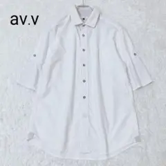 アーヴェヴェ a.v.v HOMME シャツ サイズ48 ホワイト カジュアル