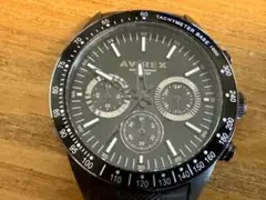 【動作品】AVIREX クロノグラフ 腕時計 ブラック