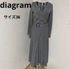SALE Diagram グレースコンチネンタル ニットワンピース グレー