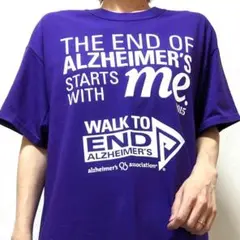 ウォークトゥーエンドアルツハイマー Tシャツ パープル紫色 L古着