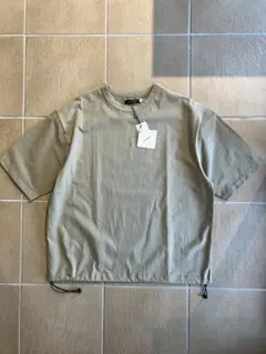 DUAL VOICE シャツ+カットソー切替ドロスト付きTシャツ　ベージュ　M