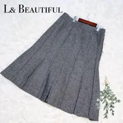 エル＆ビューティフル/プリーツスカート/膝丈/グレー/タグ付き/新品✨️