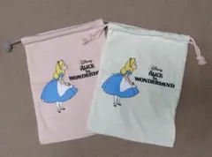Disney アリス ALICE in WONDERLAND 巾着 ピンク
