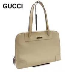 GUCCI グッチ レザー ハンドバッグ 手持ち 手提げかばん ベージュ 良品