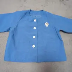 幼稚園用スモック 青 ボタン付き