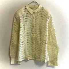 アッサンブラージュ カットワーク シャツ(M相当)透かし柄 コットン 日本製