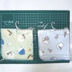 [新品未開封]お文具といっしょキャラクタータオルハンカチ2枚セット