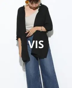 VIS ビス 前後2WAY ウエストドロストブラウス ブラック F