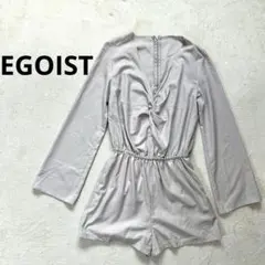 【エゴイスト】M 長袖カシュクール ショートオールインワン　ショートパンツ