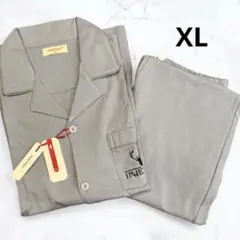 パジャマ ルームウェア メンズ 長袖 上下セット 部屋着 薄手 ブルー XL