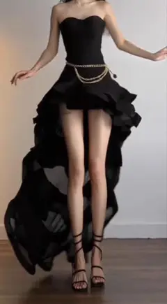 パーティーに❤️フリルロングドレス★お洒落魅力的アイテム