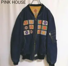 【90s】古着 ピンクハウス ブルゾン デニム 厚手 ワッペン レトロ
