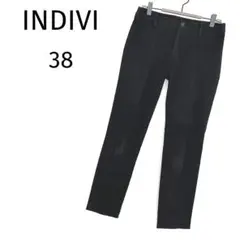 INDIVI／インディヴィ スキニーデニムパンツ ブラック 38サイズ　ワールド