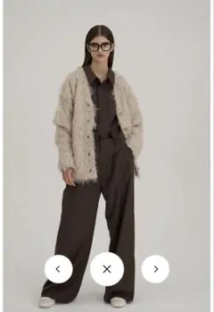 【THETOE】Pigalle Shaggy Cardigan (ベージュM)