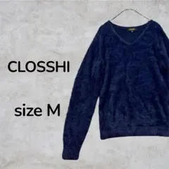 CLOSSHI クロッシー　Vネック　サイズM ブルー　レディース　長袖　ニット