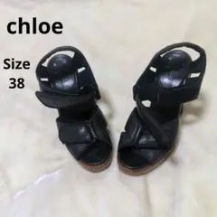【chloe】サンダル 黒 レザーサポ オシャレ サイズ38
