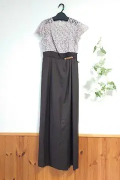 ★リルフェテ オールインワンレースパンツドレス ダークブラウン