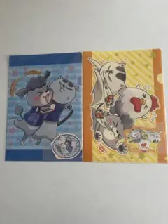 犬と猫どっちも飼ってると毎日たのしい　クリアファイル　ローソン2枚セット