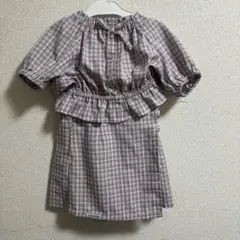 チェック柄上下セット、￼ジェニーラブ
