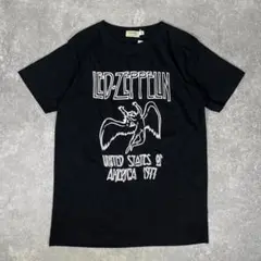 NINE レッドツェッペリン　刺繍デザイン　Tシャツ【M】黒　バンドTシャツ