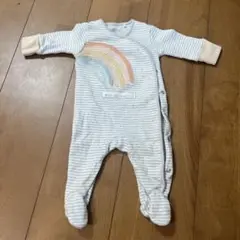 next baby ストライプ レインボーロンパース