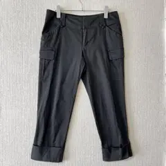 Eddie Bauer/ブラック カーゴパンツ 七分丈