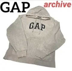 "GAP ギャップ" LOGOパッチ プルオーバー hoodie ライトグレー