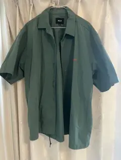HUF 半袖シャツ L グリーン チェリープリント