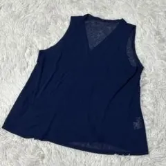 【c5306】✨美品✨カットソー　ノースリーブ　ネイビー