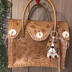 グレースコンチネンタル カービングバッグ トライブス シャモア ビジュー付き